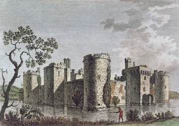 Bodiam Castle, Sussex, 6. Juli 1777 (Farbstich)